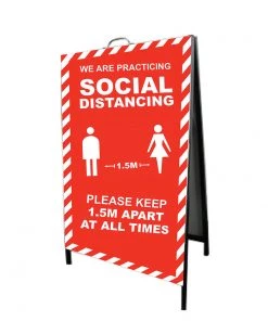 Jim Bradley Gyms Social Distancing Signage A-Frame Social Distancing - Design 2