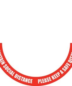 Jim Bradley Social Distancing Floor Decalh Half Circle Design 1 Gyms Social Distancing Signage