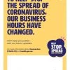 Jim Bradley Coronavirus (COVID-19) – Change Of Hours Poster For Businesses Poster Gyms Social Distancing Signage
