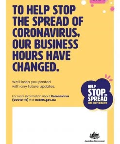Jim Bradley Coronavirus (COVID-19) – Change Of Hours Poster For Businesses Poster Gyms Social Distancing Signage