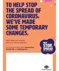 Jim Bradley Coronavirus (COVID-19) – Temporary Changes Poster Gyms Social Distancing Signage